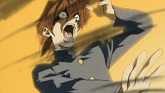 One picture shows an anime character freaking out. 